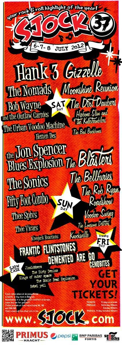 Sedate Bookings on Sjock Festival